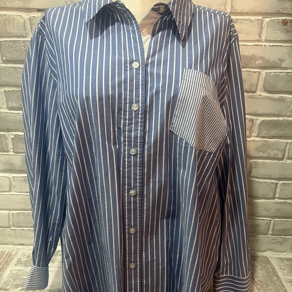 Lane Bryant Blue Striped Women's Blouse
